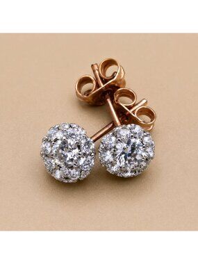 Vintage Crystal Stud Earrings Soft Glam Rose Gold Coquette Jewelry